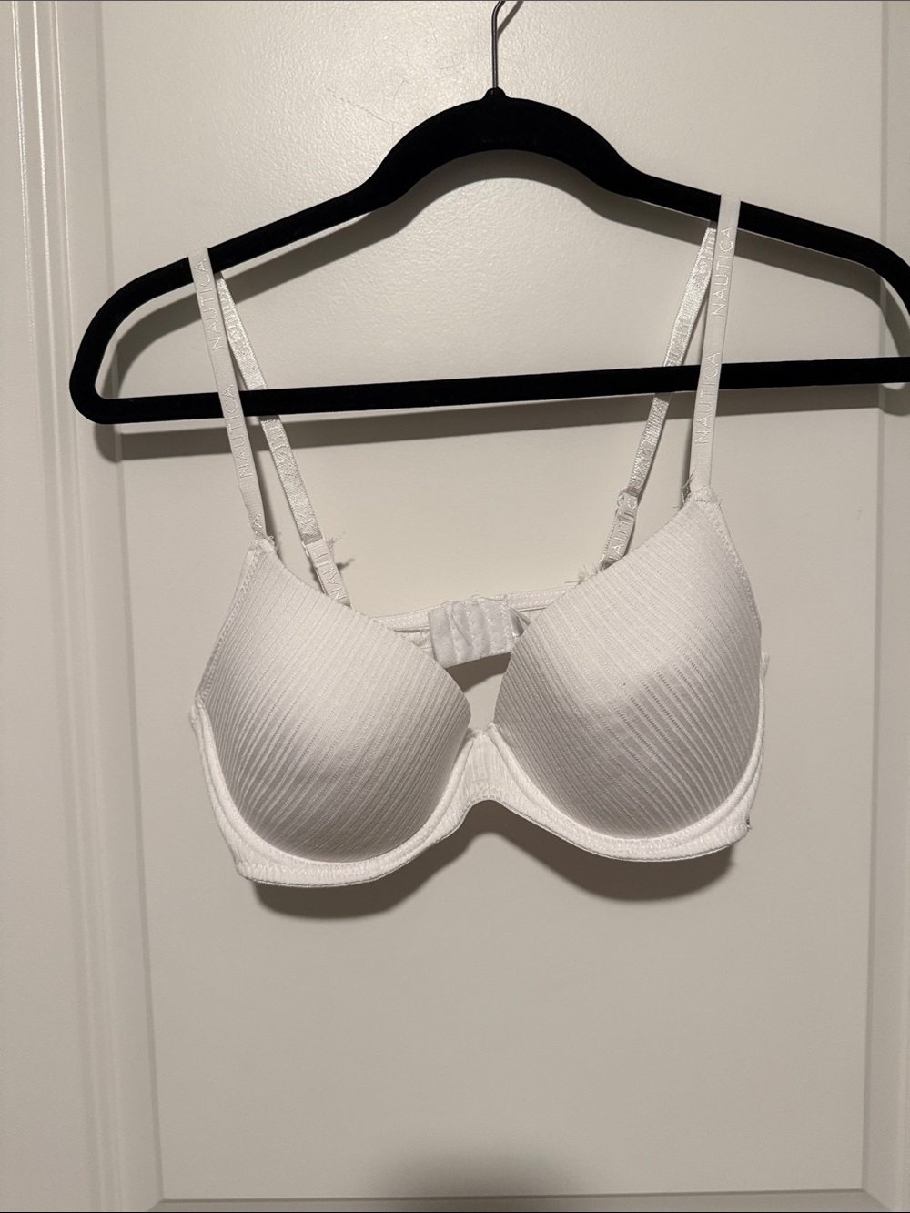 Nautica White Ribbed Underwire T-Shirt Bra